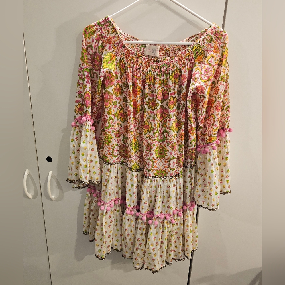 Miss June Womans Orange Floral Print Dress